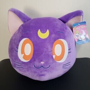 Sailor Moon Luna Mochi Ball Plush Stuffed Animal - 14" Cute Purple Kitty Cat NEW